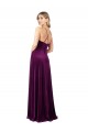 Wholesale Open Back Grape A-Line V-Neck Long Prom Dress Canada