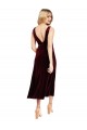 Wholesale V-Back Burgundy A-Line V-Neck Midi Length Prom Dress Canada