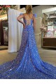 Wholesale A-Line V-Neck Court Train Prom Dress Canada