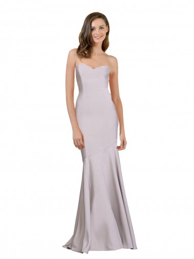 Wholesale Arctic Lilac Mermaid Strapless Long Prom Dress Canada