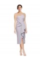 Wholesale Low Back Arctic Lilac Sheath Strapless Cocktail Length High Low Prom Dress Canada
