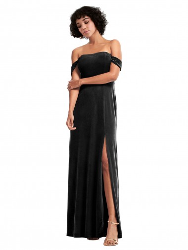 Wholesale Black A-Line Strapless Long Prom Dress Canada