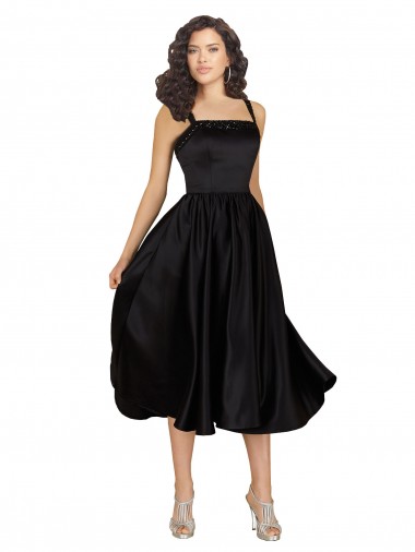 Wholesale Black A-Line Square Neck Knee Length Prom Dress Canada