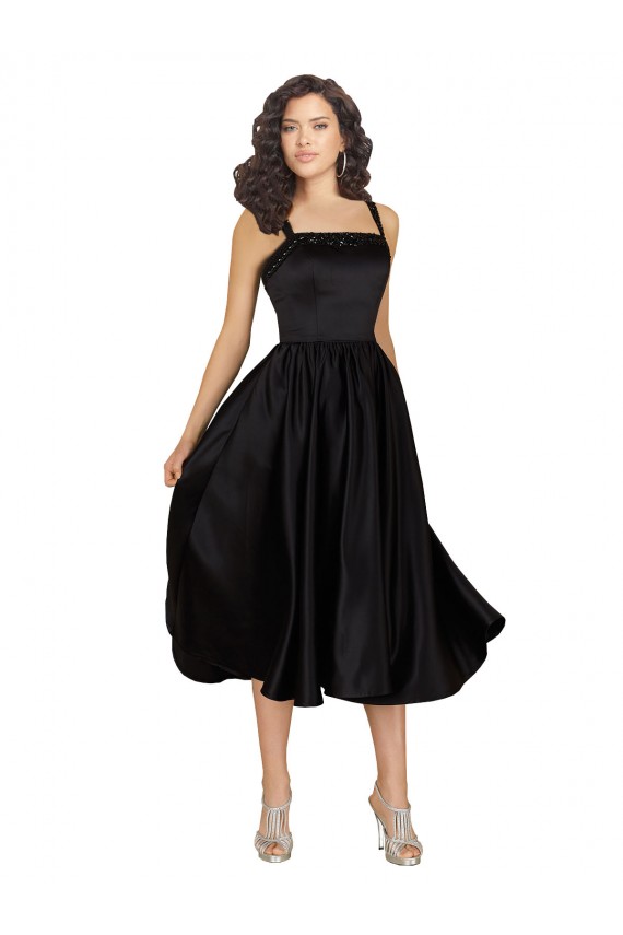 Wholesale Black A-Line Square Neck Knee Length Prom Dress Canada