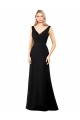 Wholesale V-Back Black A-Line V-Neck Long Prom Dress Canada