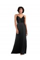 Wholesale Black Column V-Neck Long Prom Dress Canada
