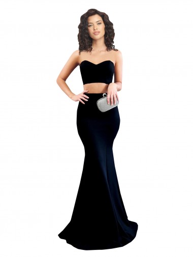Wholesale Low Back Black Mermaid High Neck Long Prom Dress Canada