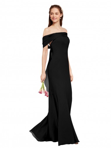 Wholesale Black Mermaid Off the Shoulder Long Prom Dress Canada