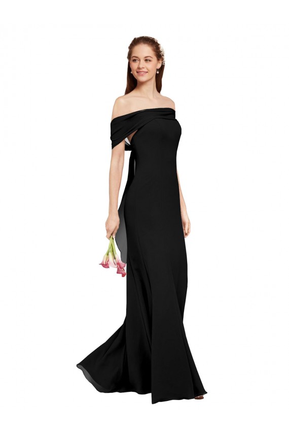 Wholesale Black Mermaid Off the Shoulder Long Prom Dress Canada
