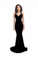 Wholesale Black Mermaid V-Neck Long Spandex Prom Dress Canada
