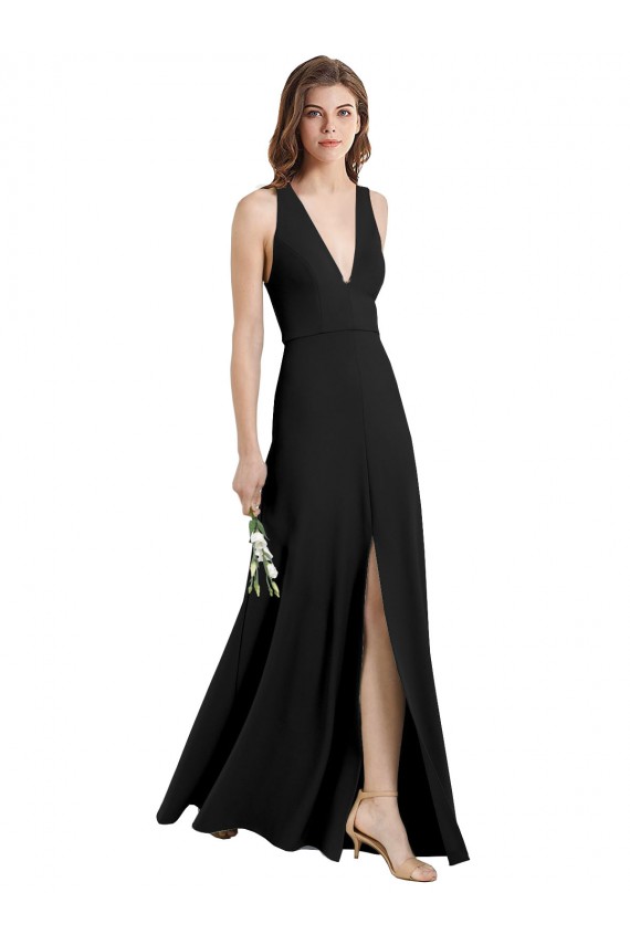 Wholesale Black Sheath High Neck Long Prom Dress Canada