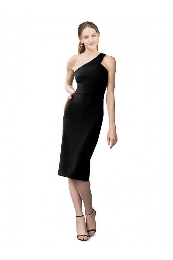 Wholesale Black Sheath One Shoulder Cocktail Length Prom Dress Canada