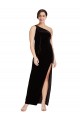 Wholesale Black Sheath One Shoulder Long Prom Dress Canada