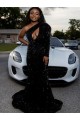 Wholesale Black Sheath One Shoulder Sweep Train Prom Dress Canada