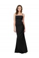Wholesale Low Back Black Sheath Square Neck Long Prom Dress Canada