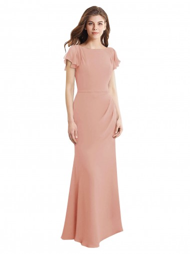 Wholesale Low Back Bliss Pink Mermaid High Neck Long Prom Dress Canada