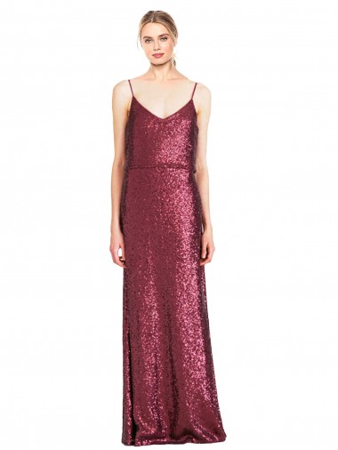 Wholesale Burgundy A-Line High Neck Long Prom Dress Canada