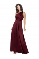 Wholesale Burgundy A-Line One Shoulder Long Silk like Satin Prom Dress Canada