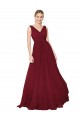 Wholesale V-Back Burgundy A-Line High Neck Long Prom Dress Canada