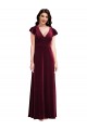 Wholesale Burgundy A-Line V-Neck Long Prom Dress Canada