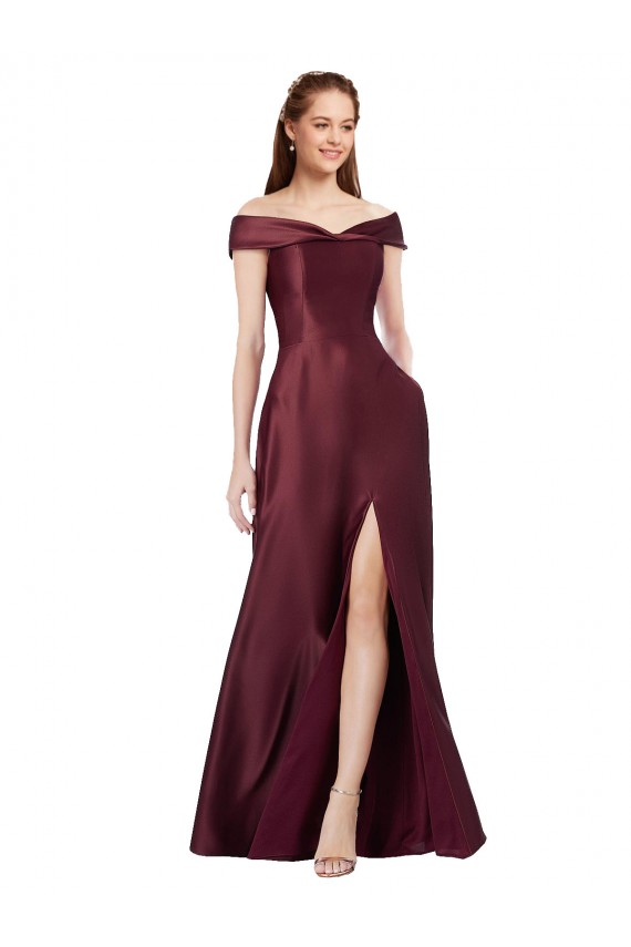 Wholesale Burgundy Gold A-Line Strapless Long Black Tie Prom Dress Canada