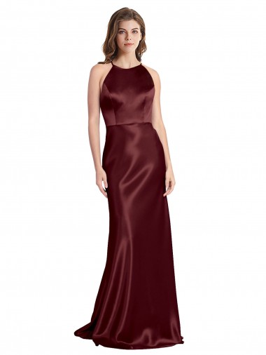 Wholesale Burgundy Gold A-Line V-Neck Long Prom Dress Canada