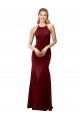 Wholesale Open Back Burgundy Gold Mermaid High Neck Long Prom Dress Canada