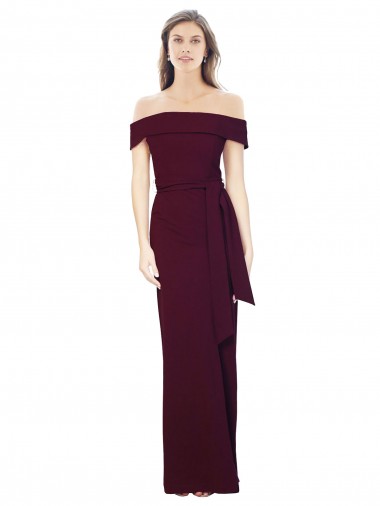 Wholesale Low Back Burgundy Gold Mermaid Off the Shoulder Long Prom Dress Canada