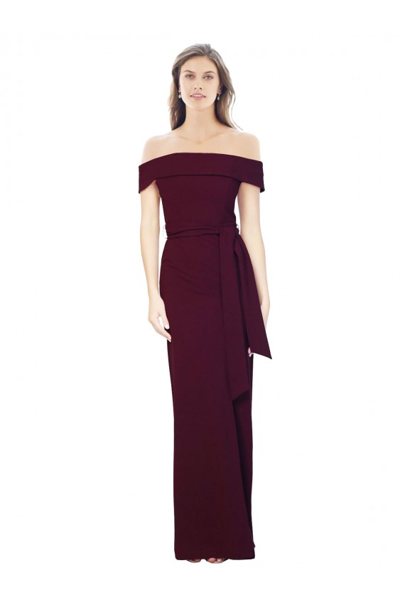 Wholesale Low Back Burgundy Gold Mermaid Off the Shoulder Long Prom Dress Canada
