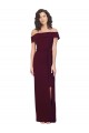 Wholesale Low Back Burgundy Gold Sheath Square Neck Long Prom Dress Canada