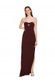 Wholesale Burgundy Gold Sheath Strapless Long Prom Dress Canada