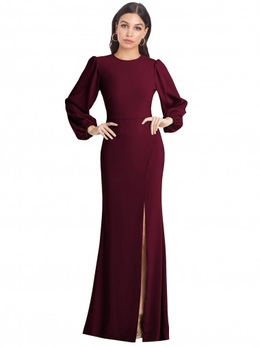 Wholesale Open Back Burgundy Gold Trumpet Bateau Neck Long Prom Dress Canada