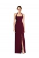 Wholesale Open Back Burgundy Gold Trumpet Halter Neck Long Prom Dress Canada