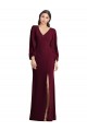 Wholesale Burgundy Gold Trumpet V-Neck Long Prom Dress Canada