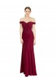 Wholesale Burgundy Mermaid Off the Shoulder Long Black Tie Prom Dress Canada