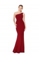 Wholesale Burgundy Mermaid One Shoulder Long Stretch Crepe Prom Dress Canada