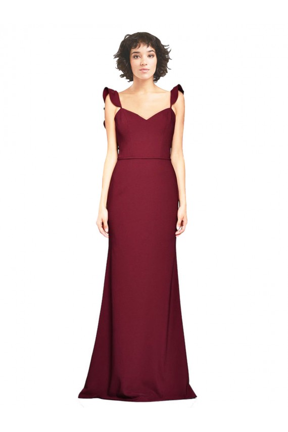 Wholesale Burgundy Mermaid Strapless Long Prom Dress Canada