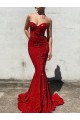 Wholesale Burgundy Mermaid Sweetheart Court Train Prom Dress Canada