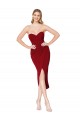 Wholesale Burgundy Mermaid High Neck Knee Length High Low Prom Dress Canada