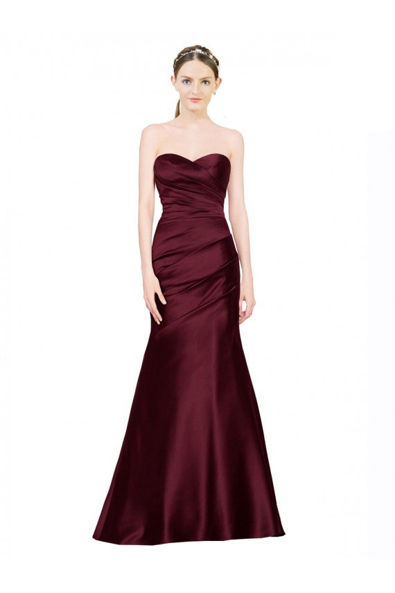 Wholesale Low Back Burgundy Mermaid Sweetheart Long Prom Dress Canada