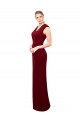 Wholesale Keyhole Back Burgundy Mermaid High Neck Long Prom Dress Canada