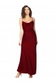 Wholesale Low Back Burgundy Sheath Cowl Neck Long Black Tie Prom Dress Canada