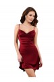 Wholesale Open Back Burgundy Sheath Cowl Neck Midi Length Prom Dress Canada