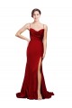 Wholesale Open Back Burgundy Sheath Cowl Neck Sweep Train Black Tie Prom Dress Canada