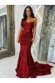 Wholesale Burgundy Sheath Sweetheart Court Train Prom Dress Canada