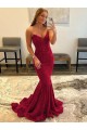Wholesale Burgundy Sheath Sweetheart Sweep Train Prom Dress Canada