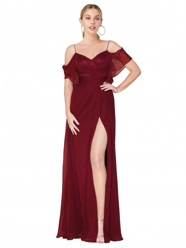 Wholesale V-Back Burgundy Trumpet High Neck Long Prom Dress Canada