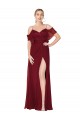 Wholesale V-Back Burgundy Trumpet High Neck Long Prom Dress Canada