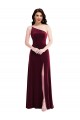 Wholesale Burgundy Trumpet One Shoulder Long Black Tie Prom Dress / Prom Dress Canada