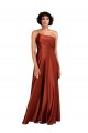 Wholesale Burnt Orange A-Line One Shoulder Long Black Tie Prom Dress Canada